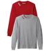 Daxton Premium Texas Men Long Sleeves T Shirt Ultra Soft Medium Weight Cotton, 2Pk Red White Hgray Red 3XL