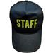 NYC FACTORY Staff Baseball Hat Embroidered USA Recycled Cotton Mesh Trucker Cap (Black-Neon)