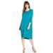 Azules Women's Cozy Wide Neck Roman Bell Midi Dress for All Seasons [Made in The USA]