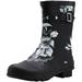 New Norty Women 9 Inch Rain Boots Rubber Snow Rainboot Shoe Bootie - Runs 1/2 Size Big 41549-9B(M)US Black Floral Matte