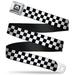 Buckle-Down Seatbelt Belt - Checker Black/White - 1.5" Wide - 24-38 Inches in Length