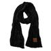 C.C Women's Ultra Soft Chenille Ribbed Thick Warm Knit Shawl Wrap Scarf-Black