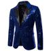 Multitrust Mens Sequin Suit Jacket Fancy Show Costume Party Tops Wedding Coat