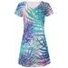 Palm Fronds Tropical White All Over Juniors V-Neck Dress