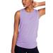 Women's Sleeveless Round Neck Solid Color Irregular Mesh Stitching Sports Vest T-shirt