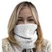 Winter Knit Neck Warmer Tube Scarf Furry Inside for Men & Women (White Solid)