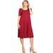 MOA COLLECTION Women's Oversize Solid Casual Comfy Short Sleeve Jersey Knit A-Line Midi Dress