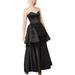 Fame And Partners Womens Peplum Strapless Evening Dress