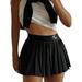 Sunisery Women Pleated Skirt A Line High Waist Dragonfly Print Tennis Mini Skirt