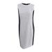 Calvin Klein Women's Dot-Print Colorblocked Sheath Dress (10P, Cream/Black)