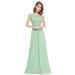 Ever-Pretty Womens Elegant Lacey Cap Sleeve Prom Gowns for Women 99933 Mint Green US6
