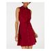 BEBOP Womens Red Tie Front Sleeveless Collared Above The Knee Fit + Flare Party Dress Size XS