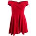 Xscape Women's Off-The-Shoulder Fit & Flare Dress (12, Red)