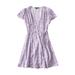 Hirigin Dresses for Women , Floral Short Sleeve Slim-Fit Outfit, Deep V-Neck Sexy Waist Straps Dress for Office, Home, Vacation