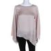 Pre-ownedBadgley Mischka Womens Wide Sleeve Asymmetrical Blouse Rose Size Small