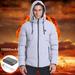 CVLIFE Mens Electric Heated Jacket with Hooded (10000mAH Battery Included) Washable Unisex Winter Body Warmer Women Heating Coat Clothing Heated Outwear Full Zip Down Cotton Jacket