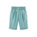 Women Elastic Waist Bermuda Shorts Ladies Loose Short Trouser Pocket Cropped Pants