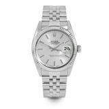 Pre Owned Rolex Datejust 16014 w/ Silver Stick Dial 36mm Men's Watch (Certified Authentic & Warranty Included)
