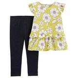 Child of Mine by Carter's Baby Girls and Toddler Girls Sleeveless Floral Top & Leggings, 2-Piece Outfit Set (12M-5T)