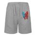 Taicanon Men's Summer Sports Shorts Fashion Men's Five-quarter Pants, Anime Print Beach Shorts(Grey-S)