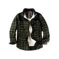 CVLIFE Mens Plaid Button Down Jacket Sherpa Lined Casual Thickened Reversible Outdoor Flannel Shirt Jacket