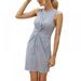 Women Summer Casual Waist Straight Touch-shaped Pleated Bag Hips Long Sleeveless Dress