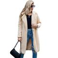 Women's Casual Style Coat Winter Warm Long Sleeve Lapel Midi Coat Jacket for Travelling Party Shopping Vacation