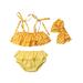 Frecoccialo Baby Summer Clothing Newborn Infant Baby Girl Knitted Clothes Ruffled Vest Top Shorts Headband 3Pcs Ribbed Outfit Set