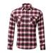 Cotton Shirt for Men Long Sleeve Casual Button Up Plaid Shirt Soft Outdoor Shirts Workshirt Red Black Green White Blue Basic Fall Tops