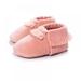 MELLCO Baby Boy Girl Suede Leather Shoes Non-slip Soft Sole Casual Shoes Toddler PU Boots (Pink)