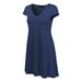 MBJ WDR1068 Womens V Neck Cap Sleeve T Shirt Dress S NAVY