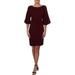 Lauren Ralph Lauren Womens Neoma Puff Sleeves Scoop Neck Cocktail Dress