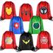 Zaleny Superhero Drawstring Backpacks for Boys Hero Sack Cinch Bags Theme Party Favors Supplies Pack of 8