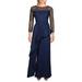 Chiara Boni Womens Lashana Illusion Asymmetric Evening Dress