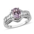 Shop LC White Diamond Ring Women 925 Sterling Silver Platinum Over Kunzite Jewelry Ct 1.8