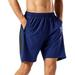 Men's Workout Running Shorts Quick Dry Athletic Performance Shorts Black Liner Elastic Waist Zip Pockets