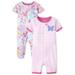The Children's Place Baby Girl & Toddler Girl Floral Butterfly Snug Fit Cotton One Piece Pajamas 2-Pack (NB-24M)