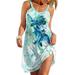 UKAP Women Beach Sundress Sleeveless Summer Shirt Dress Beach Cover Up Dress for Ladies Casual Baggy Kaftan Short Dress