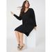 Women's Plus Size Drop Shoulder Curved Hem Dress