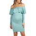 Maternity Dresses for Pregnant Women Photography Props Gown Ruffled Off Shoulder Casual Long Sleeve Strapless Midi Dresses