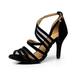 CXS Ladies Open Toe Party Wedding Heels Ballroom Dance Shoes for Salsa Tango and Practice, 2.75" Heel,Black Nubuck,8.5 B(M) US