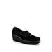 Pre-ownedDonald J Pliner Womens Suede Solid Slip On Wedges Black Size 6 M