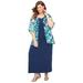 Catherines Women's Plus Size Coneflower Maxi Jacket Dress