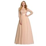 Ever-Pretty Women's Winter Dress with Sleeve Empire Waist Plus Size Evening Dresses for Women 07412 Blush US24