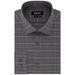 DKNY Mens Slim Fit Stretch Check Dress Shirt 17 x 32/33 XL Grey Thunder