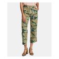 FREE PEOPLE Womens Green Camouflage Capri Jeans Size 29 Waist