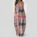 womens dresses fashion plus size women's polygonal print sexy deep V halter long dress