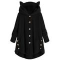 Women's Casual Faux Fur Hooded Coats Fleece Jackets Cute Style Plus Size Outerwear