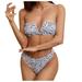Egmy Women'S Open Back Floral Print Split Beachwear Bikini