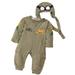 StylesILove Infant Toddler Baby Boy Army Air Force Inspired Long Sleeve Photo Prop Romper (80/6-12 Months)